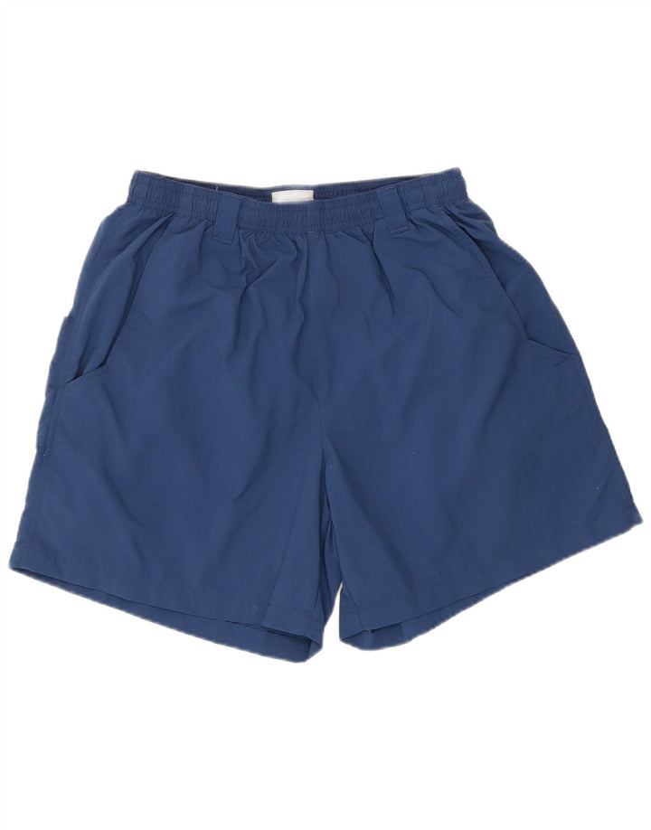 Pantalones cortos deportivos Columbia Cargo para hombre, talla pequeña, nailon azul marino