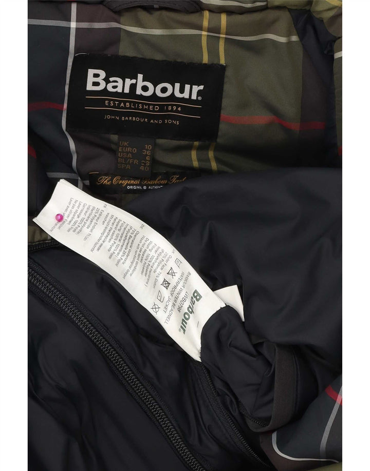 Barbour Parka extragrande con capucha para mujer UK 10 Small Grey Cotton