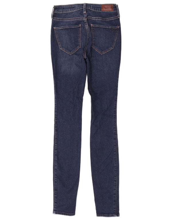Jeans Hollister Mujer Super Ajustados De Talle Alto W24 L30 Algodón Azul