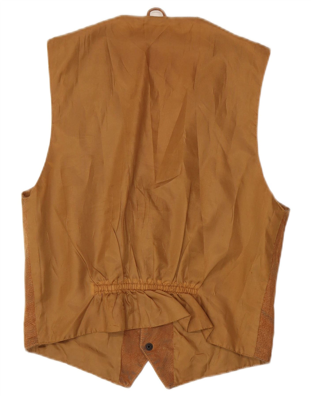 Vintage mujer chaleco Reino Unido 12 cuero marrón medio
