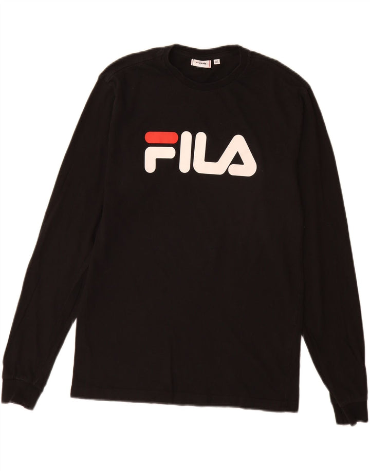 Fila Hombre Graphic Top Manga Larga XS Algodón Negro