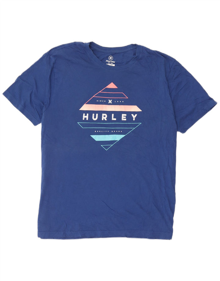 Hurley - Camiseta gráfica para hombre, talla grande, algodón azul