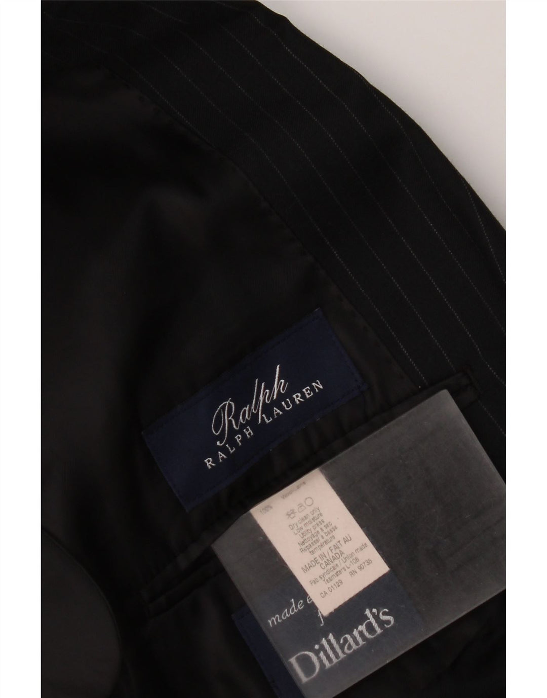 Ralph Lauren Chaqueta Blazer de 2 Botones para Hombre UK 40 Mediana Lana a Rayas Negra
