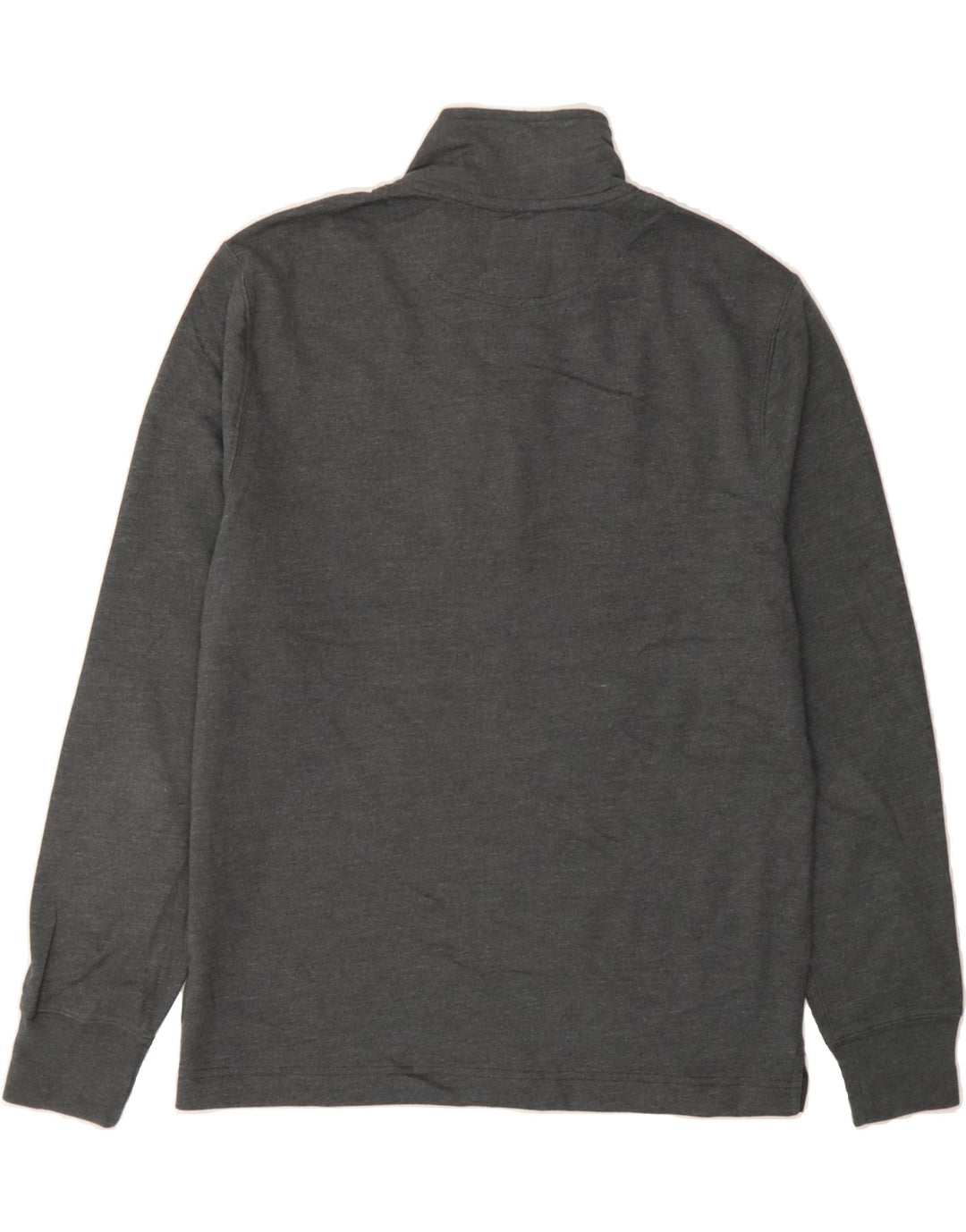 J. CREW Mens Button Neck Sweatshirt Jumper Medium Grey Polyester Vintage J. Crew and Second-Hand J. Crew from Messina Hembry 