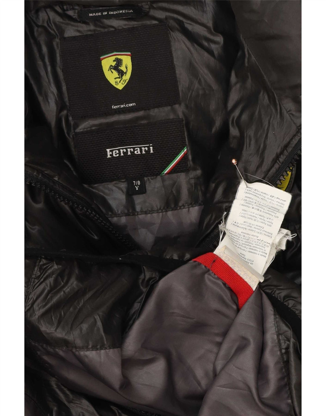 Chaqueta acolchada Ferrari para niño 7-8 años Nylon negro