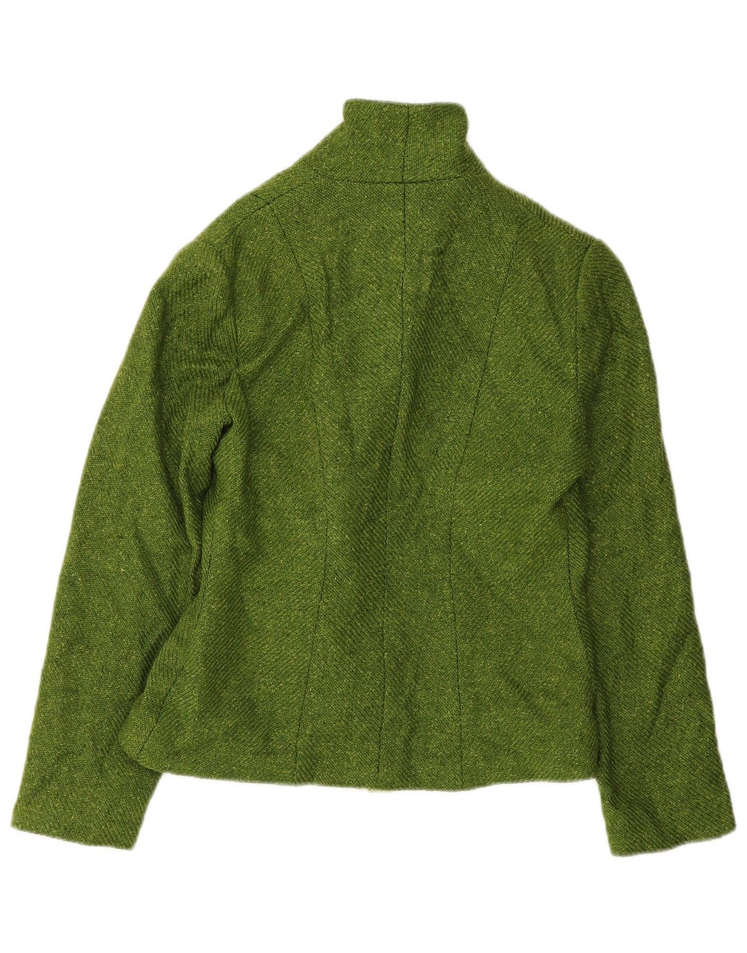 Vintage mujer frente corbata Blazer chaqueta IT 42 lana verde medio