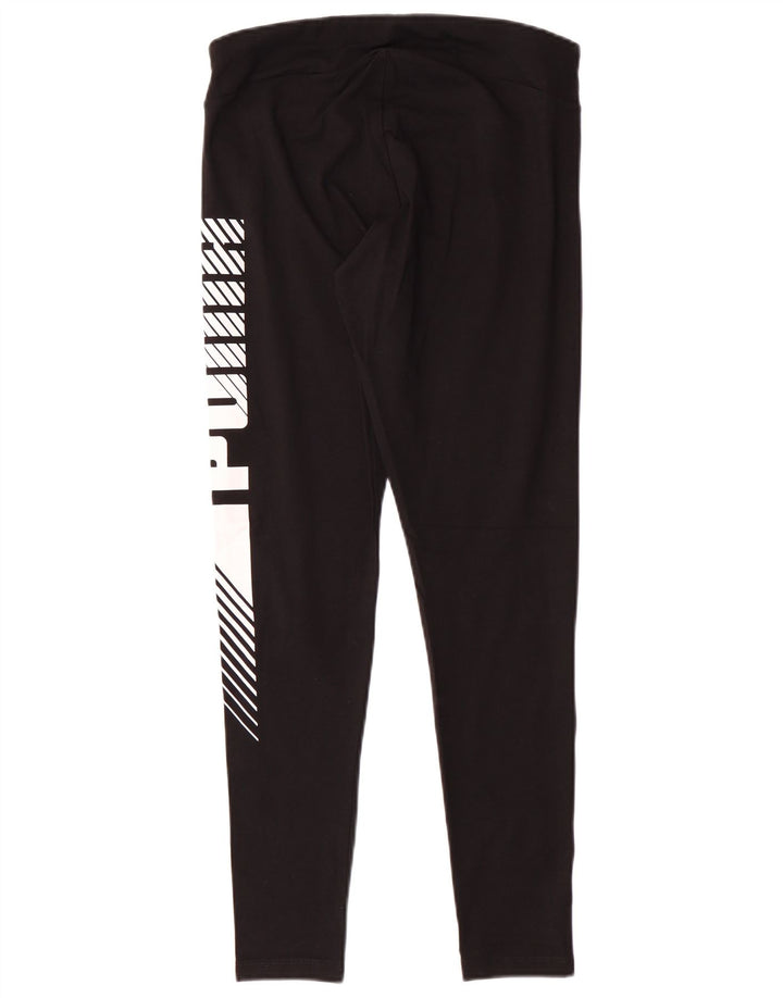 PUMA Leggings gráficos para mujer UK 12 Mediano Algodón negro