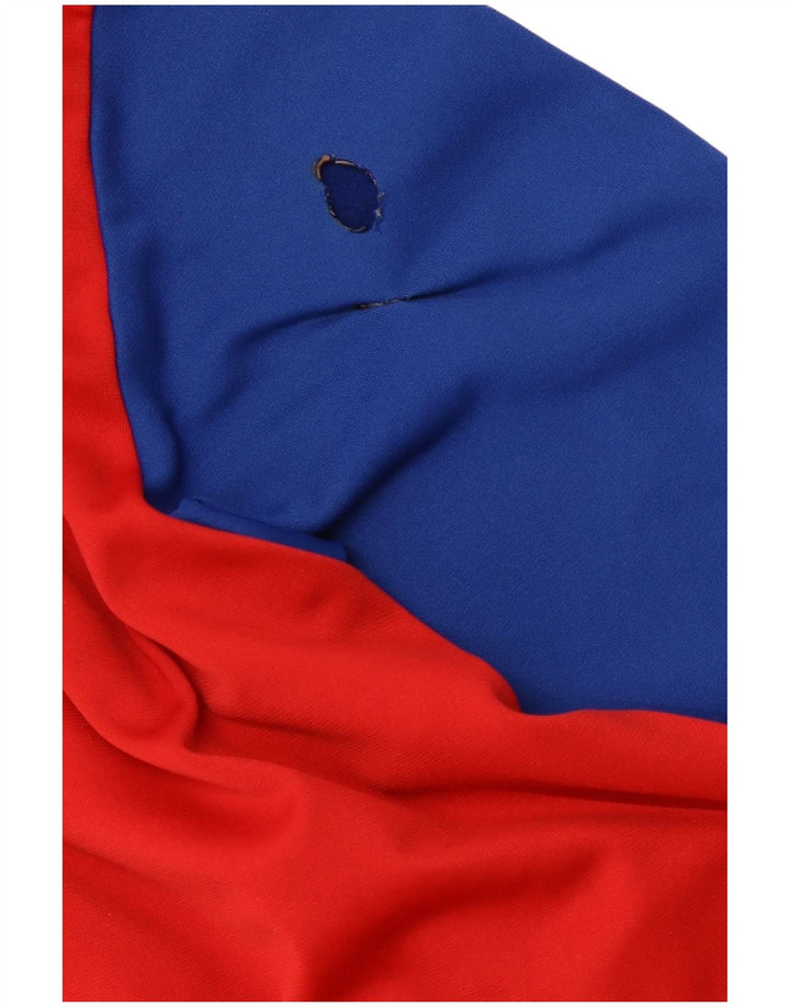 ADIDAS Suéter con capucha y cremallera gráfica para hombre Poliéster con bloques de color azul grande