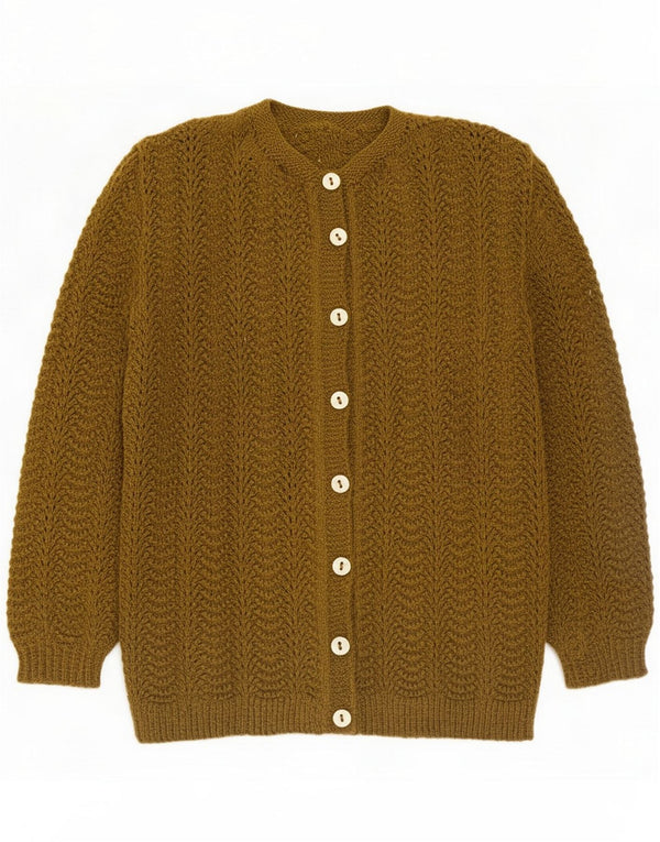Suéter tipo cárdigan vintage para mujer UK 46 Large Khaki