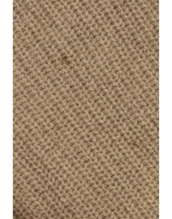 Vintage hombres rollo cuello jersey suéter grande beige