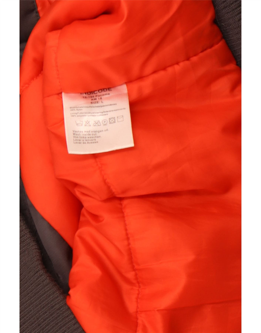 INDIGO Chaqueta bomber con capucha para hombre UK 40 Large Grey Nylon