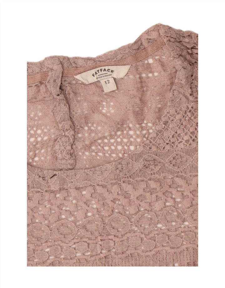 Blusa de crochet para mujer de Fat Face UK 42 Algodón beige medio