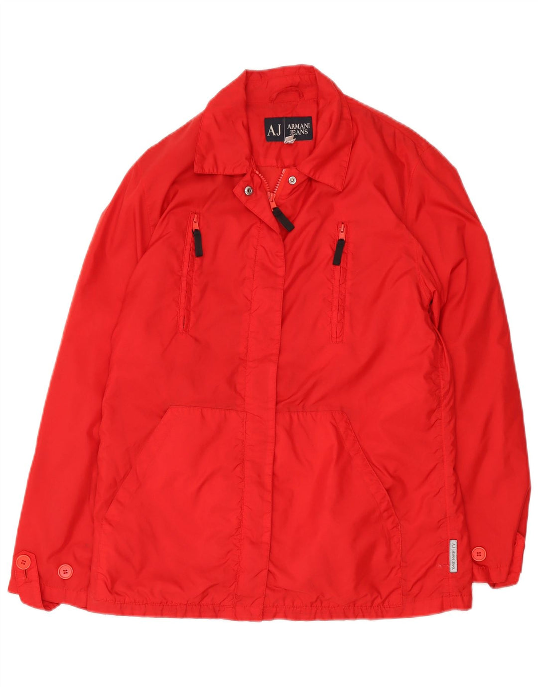 Armani Jeans Chaqueta cortavientos para mujer UK 12 Medium Red Polyamide