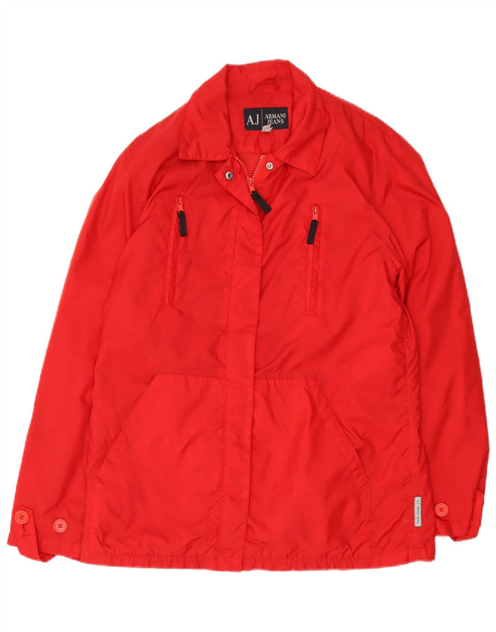 Armani Jeans Chaqueta cortavientos para mujer UK 12 Medium Red Polyamide