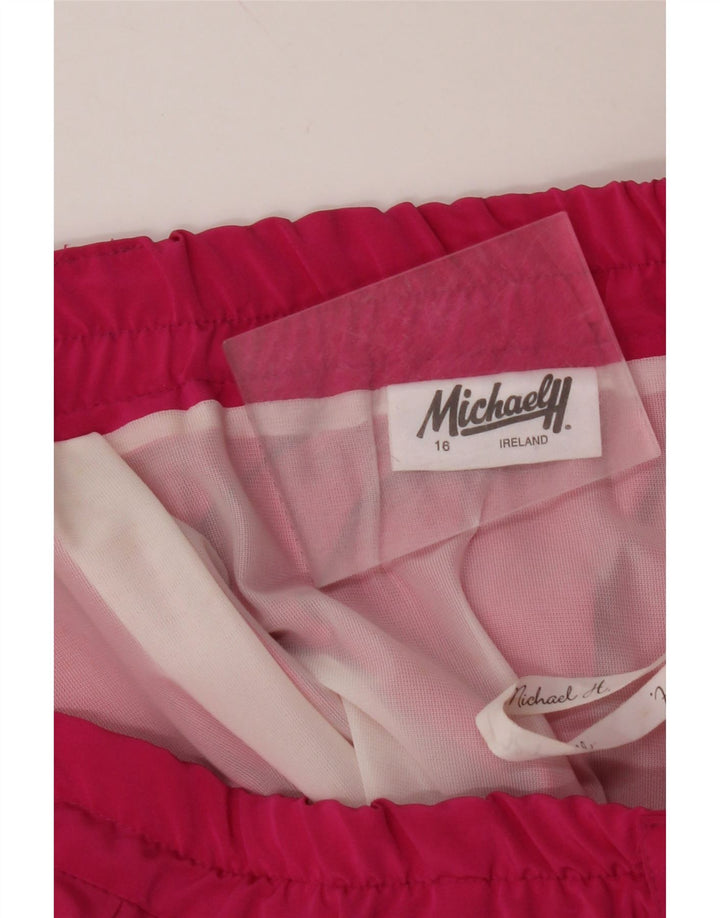 MICHAEL H. Falda plisada para mujer UK 16 Large W32 Poliéster rosa