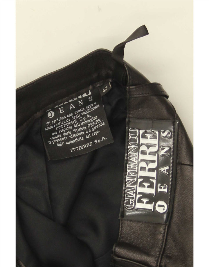 Gianfranco Ferre Pantalones rectos para mujer IT 42 Medium W28 L31 Negro
