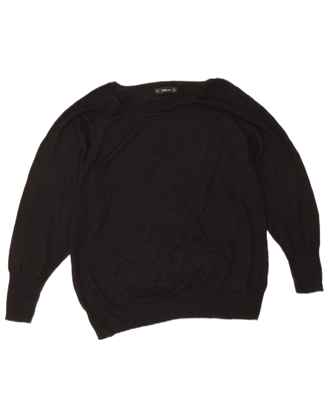 Zara - Jersey extragrande con cuello barco para mujer, talla 40, talla M, color negro