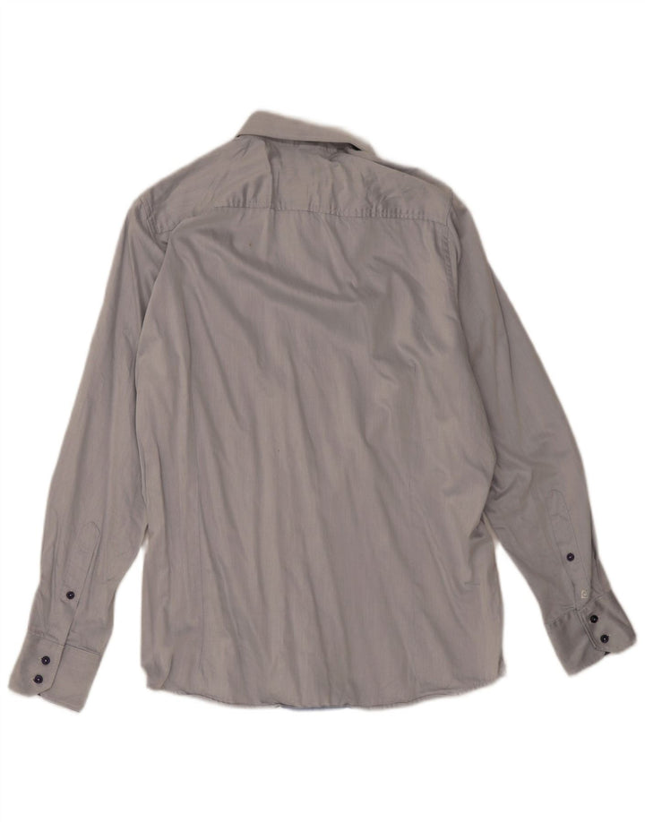 Pierre Cardin Camisa Hombre Talla 42 Grande Gris Algodón
