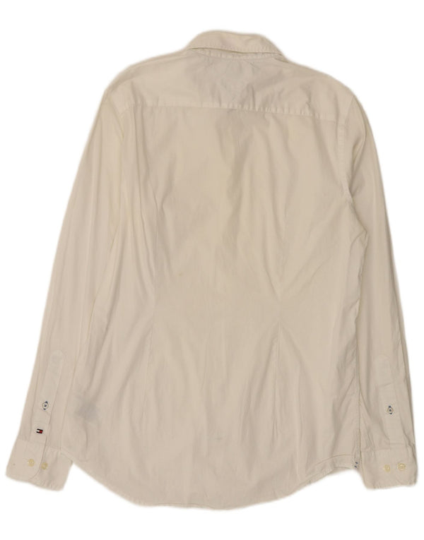 Camisa Tommy Hilfiger Slim Fit para hombre de algodón blanco grande