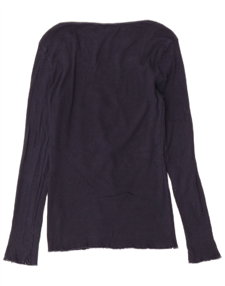 Camiseta de mujer Fat Face de manga larga UK 40 Medium Azul marino Algodón