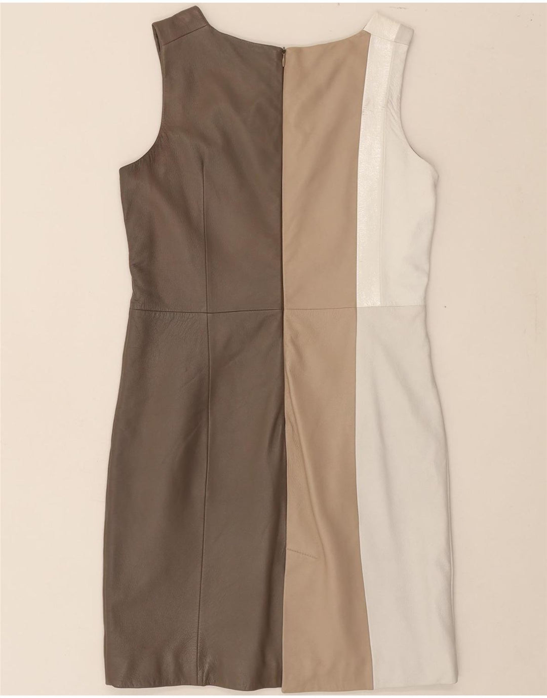 URBANCODE Womens Leather Sheath Dress UK 14 Medium Grey Colourblock Vintage Urbancode and Second-Hand Urbancode from Messina Hembry 