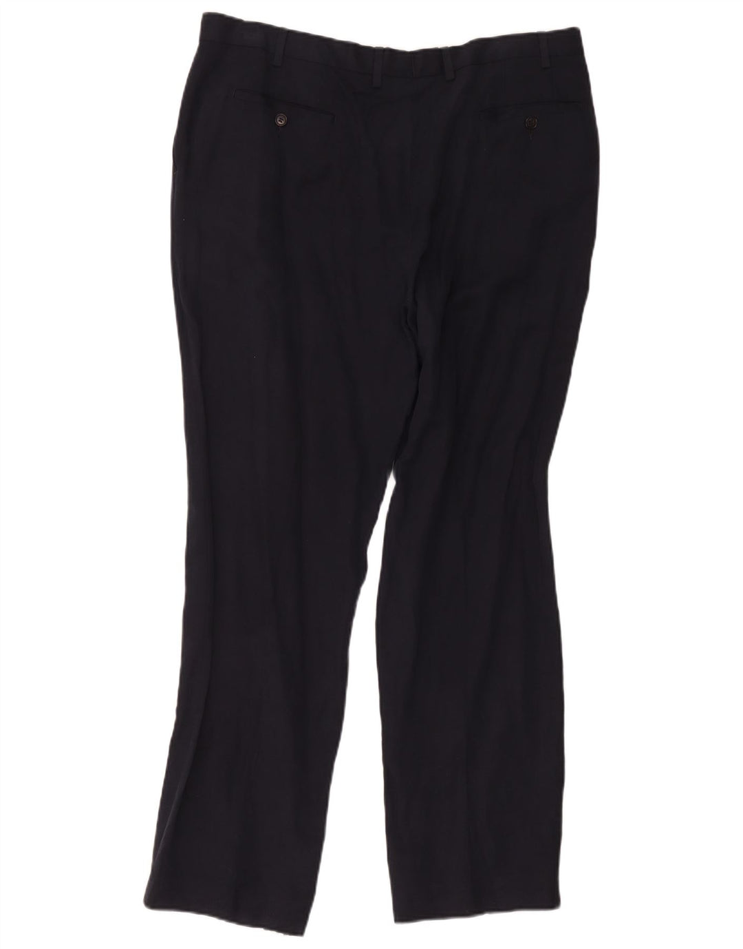Marks & Spencer Pantalón de traje con pinzas para hombre W40 L33 Seda azul marino
