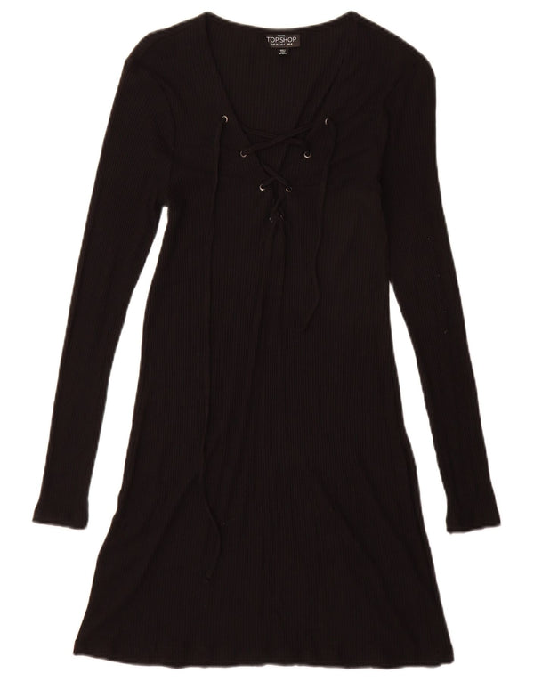 Topshop Vestido tipo jersey para mujer Petite UK 8 Small Viscosa negra