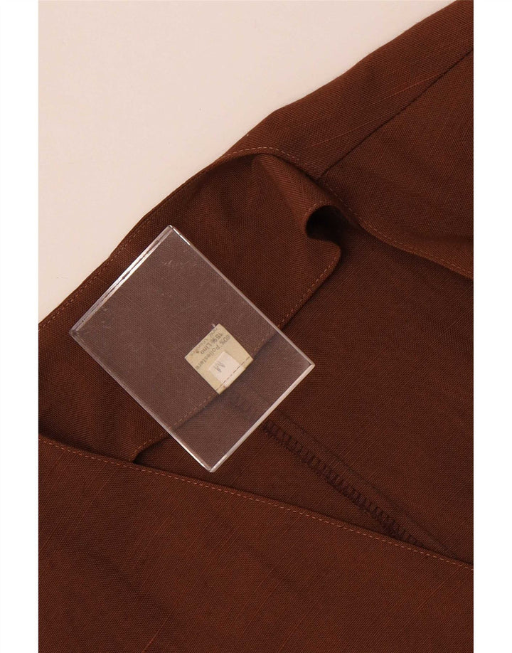 Vintage mujer doble pecho Blazer chaqueta Reino Unido 12 marrón medio
