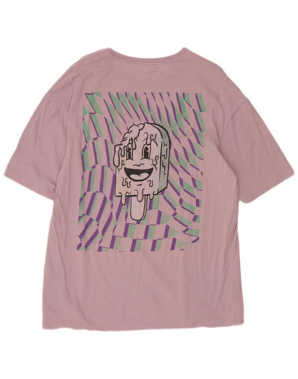 Jack & Jones - Camiseta gráfica para hombre, talla grande, algodón rosa
