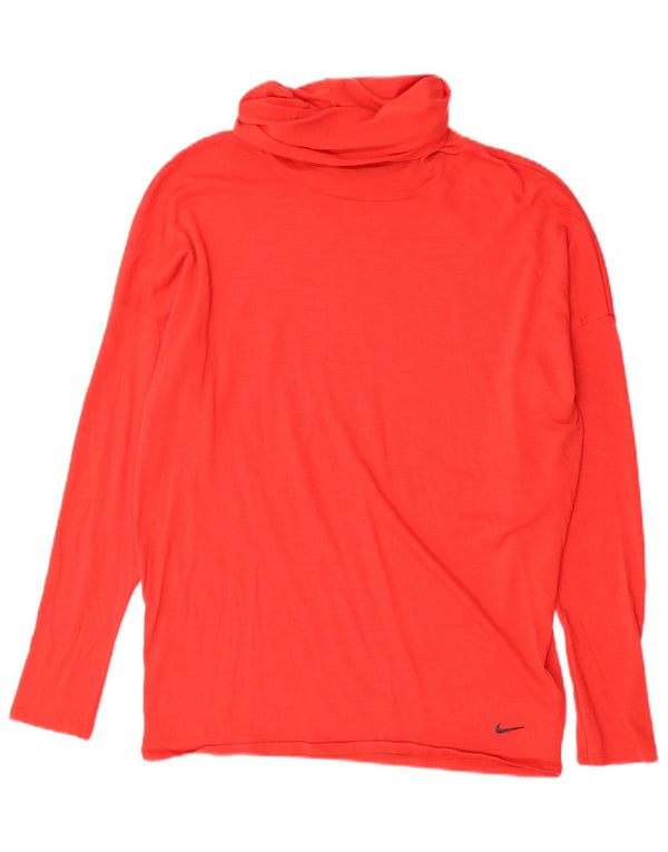 Camiseta Nike Dri Fit para hombre de manga larga de lana roja mediana