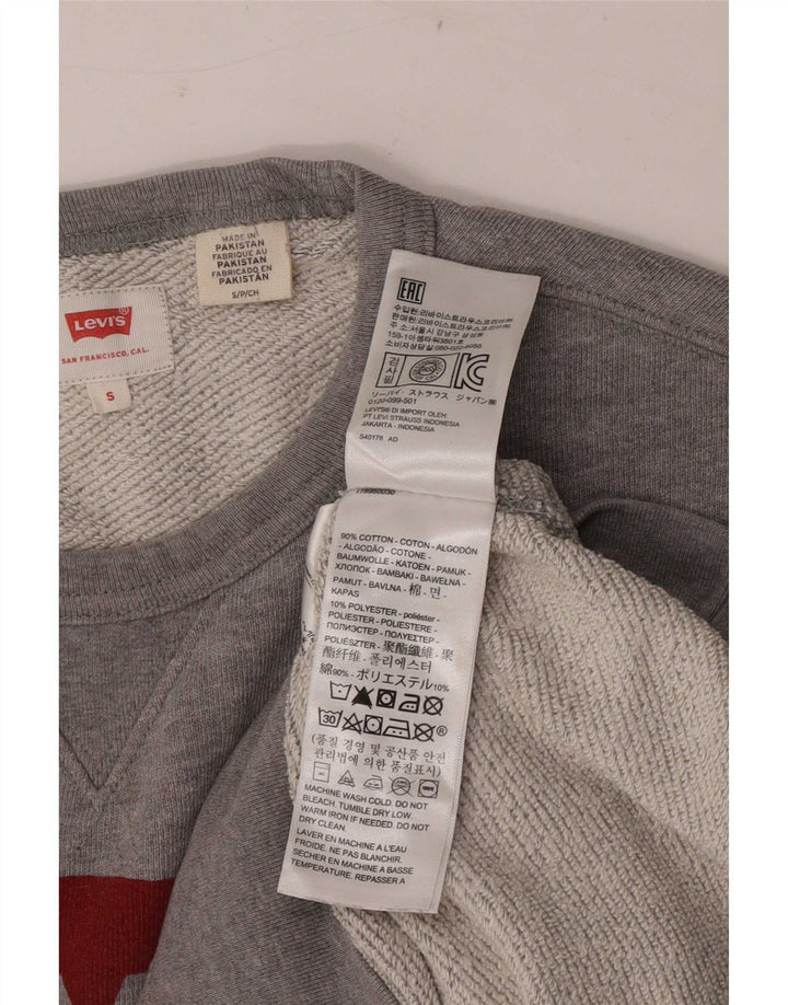 Levi's Hombre Sudadera Gráfica Jumper Small Gris Algodón