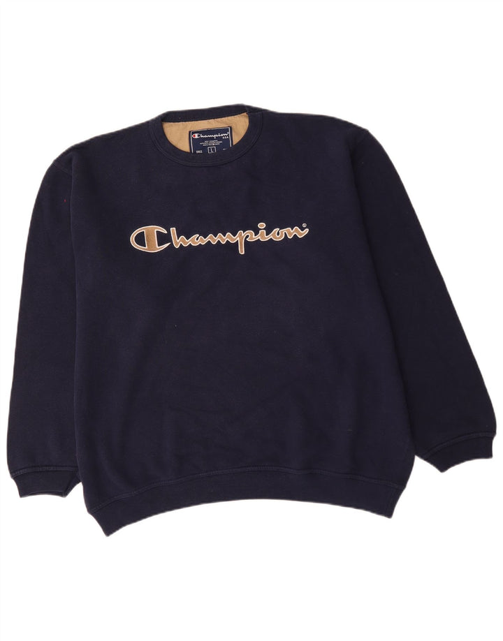 Champion Sudadera Gráfica para Hombre Jumper Large Azul Marino Algodón