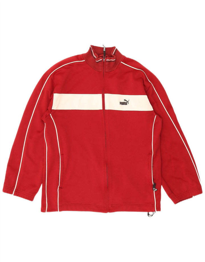 Puma Hombre Chándal Top Chaqueta Pequeña Rojo Colorblock Poliéster Deportes