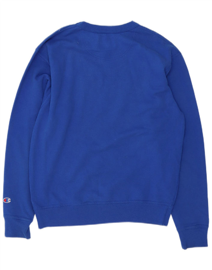 Champion Sudadera Con Estampado Gráfico Jumper De Algodón Azul Medio