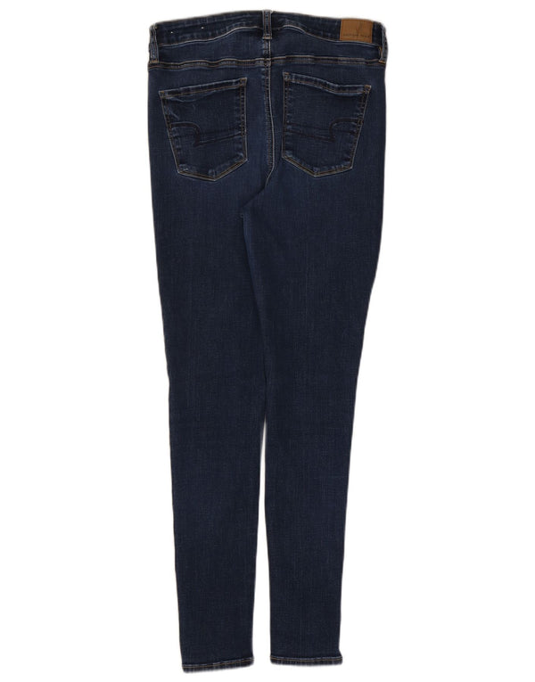 American Eagle Womens Skinny Jeans UK 14 Large W30 L28 Navy Blue Cotton
