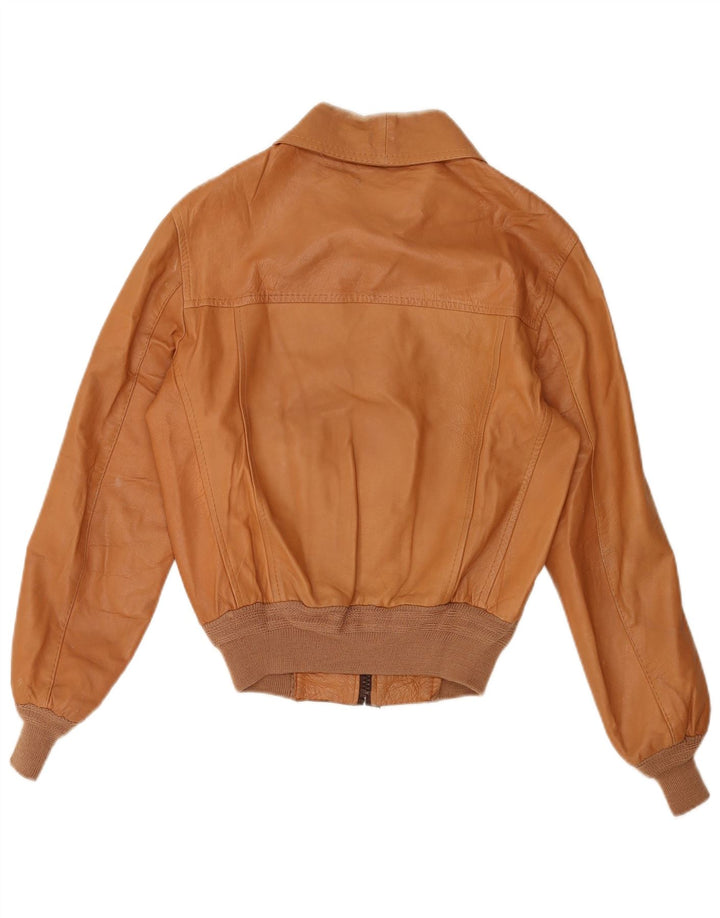 Chaqueta de cuero vintage para mujer IT 50 XL Beige