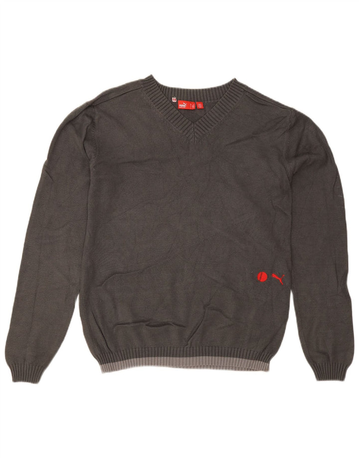 Jersey Puma Hombre Con Cuello En V Viscosa Gris Medio