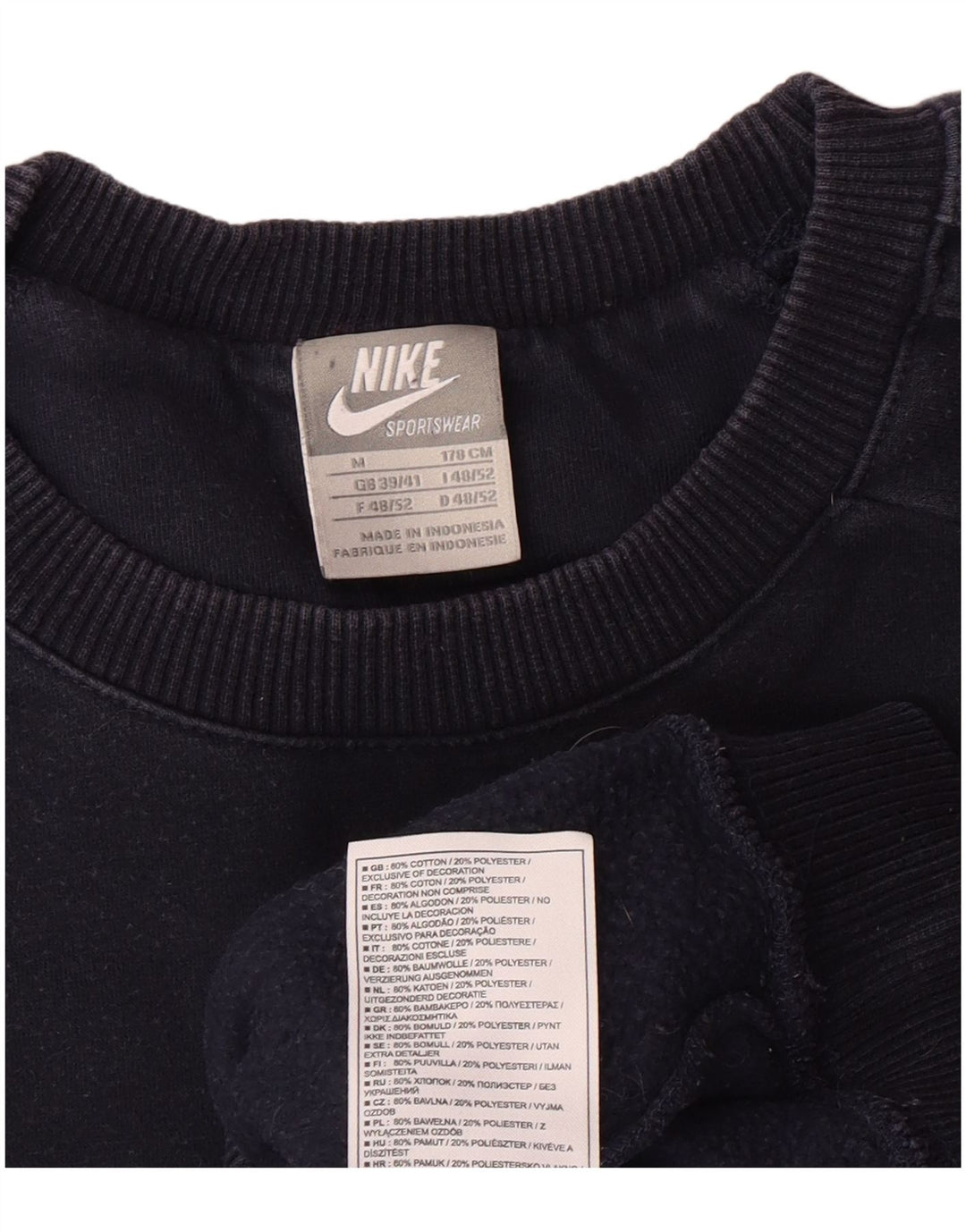 NIKE Sudadera gráfica para hombre, talla 39/41, algodón azul marino mediano