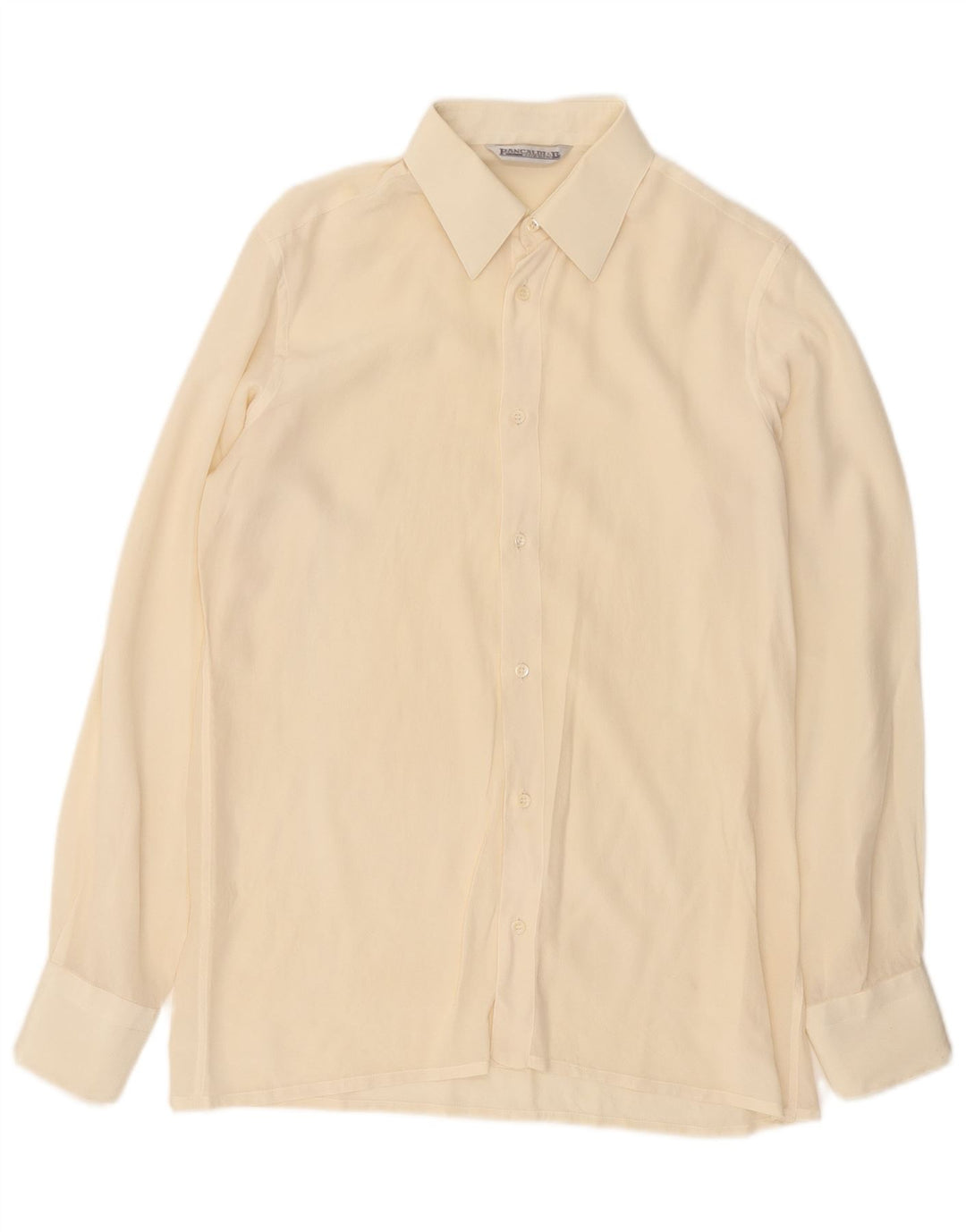 Pancaldi & B Camisa para hombre Talla 39 15 1/2 Mediana Seda blanquecina