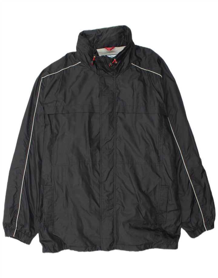BRUGI Mens Hooded Windbreaker Jacket UK 42 XL Black Polyamide