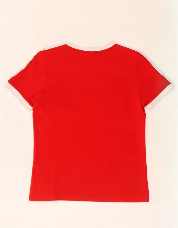 Adidas Camiseta para mujer Top UK 12 Medium Red Colourblock Algodón