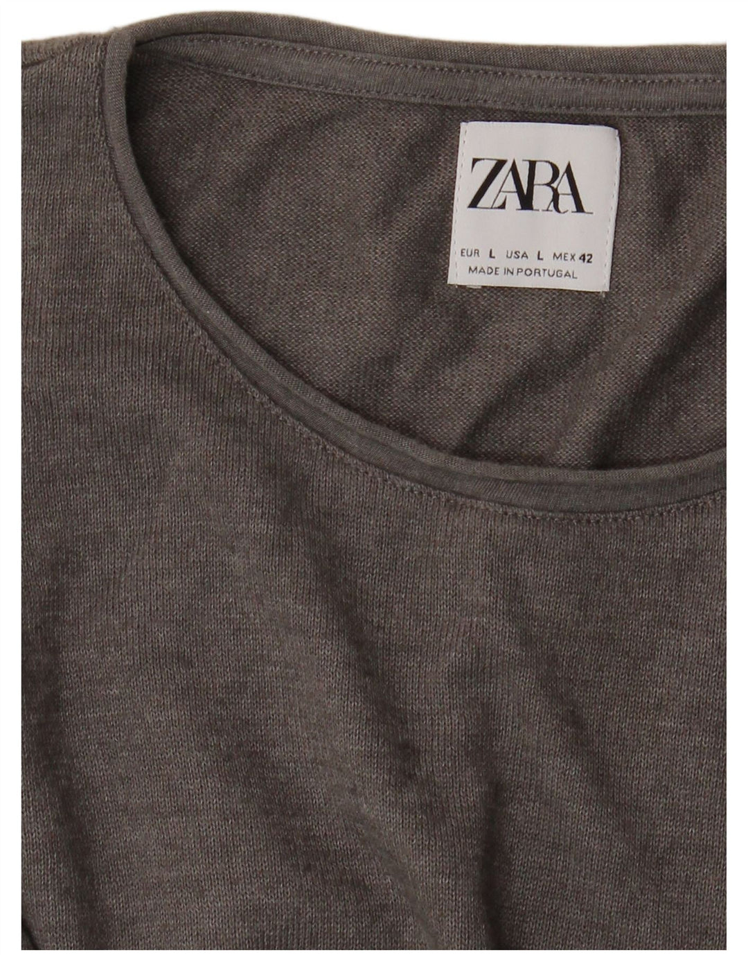 Zara Hombre Camiseta Top Grande Gris