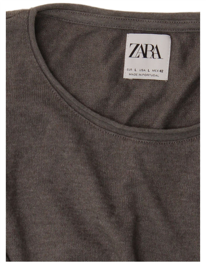 Zara Hombre Camiseta Top Grande Gris