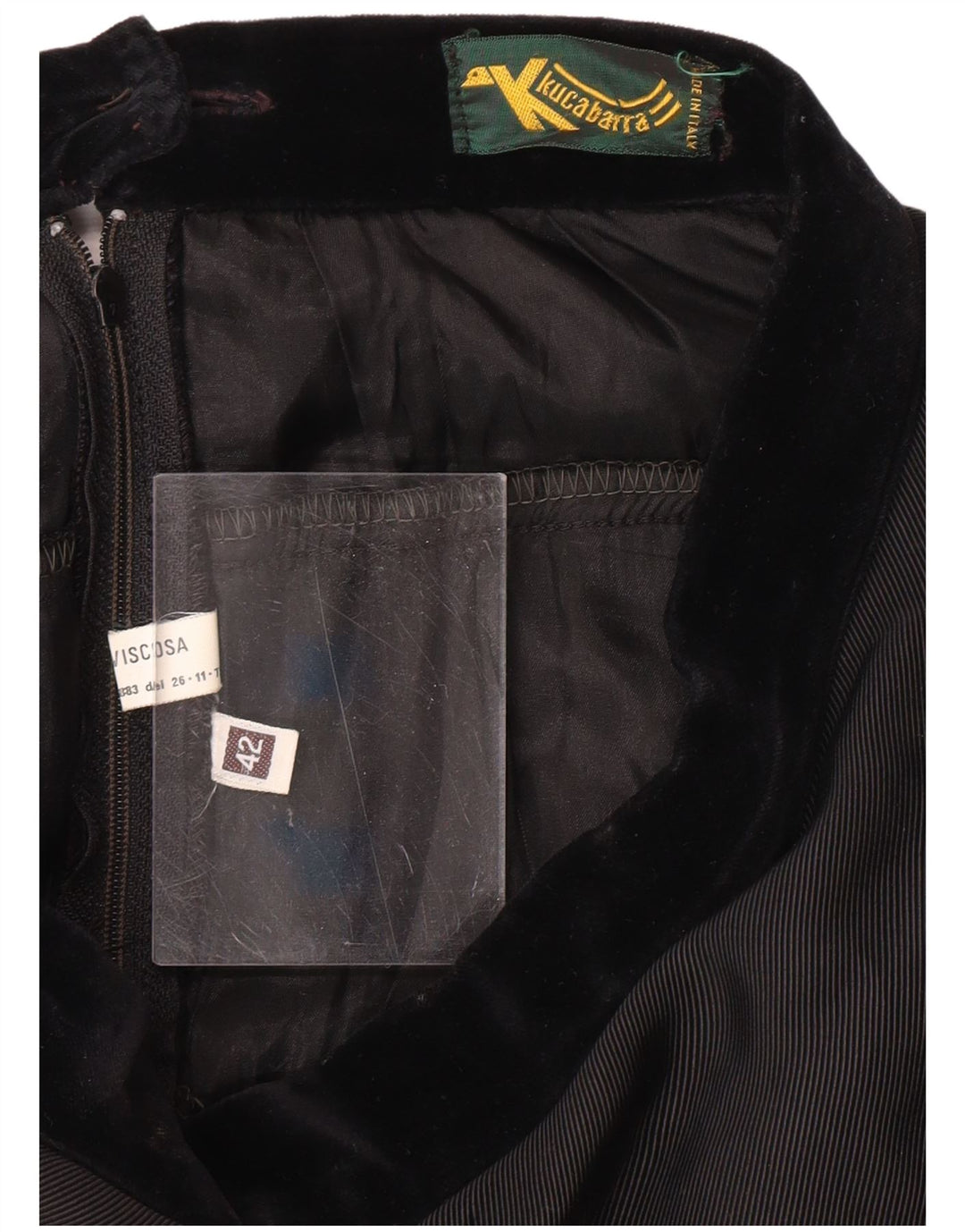 VINTAGE Falda escalonada de cintura alta para mujer IT 42 Mediana W26 Viscosa negra