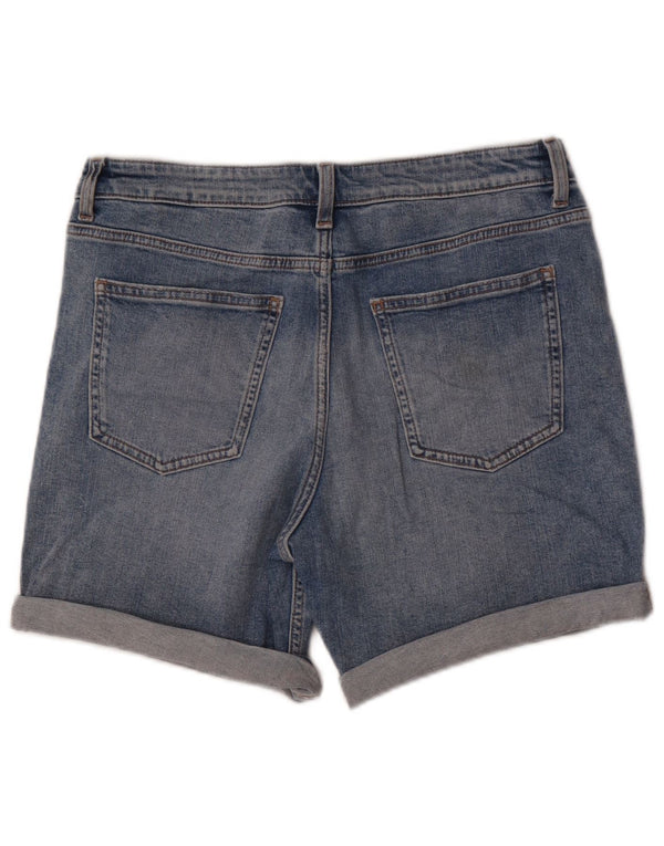 Marks & Spencer Pantalones cortos vaqueros Boyfriend para mujer UK 12 Medium W30 Azul