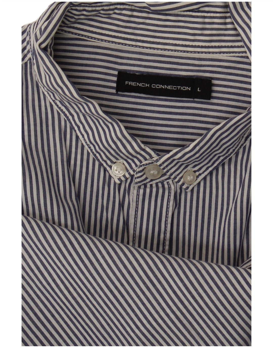 Camisa para hombre de French Connection, talla grande, azul marino, a rayas diplomáticas