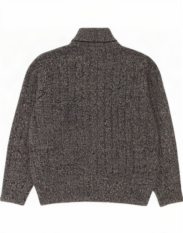 Marks & Spencer Jersey con cuello y cremallera para hombre, talla 2XL, acrílico moteado azul