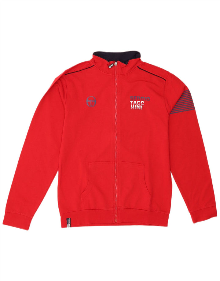 SERGIO TACCHINI Boys Graphic Tracksuit Top Jacket 15-16 Years Red Cotton