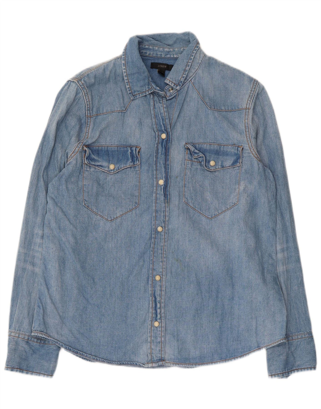 J. Crew Camisa vaquera para mujer US 12 Grande Algodón azul