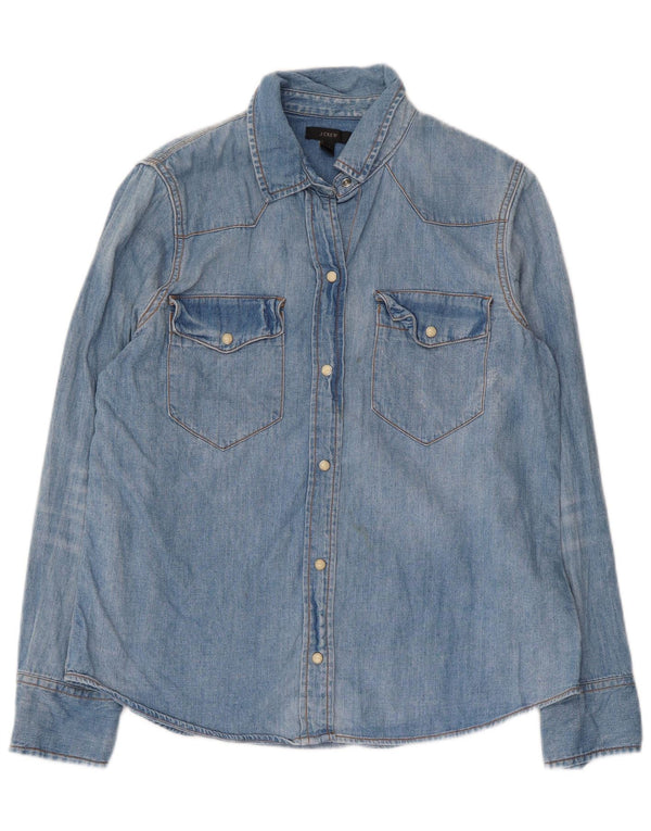 J. Crew Camisa vaquera para mujer US 12 Grande Algodón azul